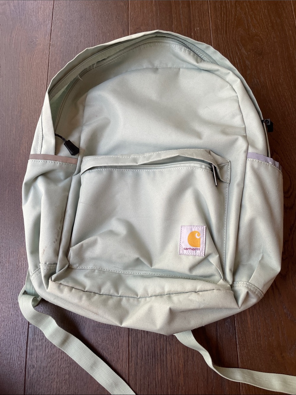 Carhartt Light Sage Backpack with Front Pocket and Logo Patch